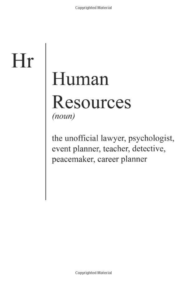 HR Human Resources Definition: 6x9 Journal with a funny definition of the word human resources, Notebook (funny gift for HR worker)