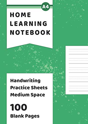 Handwriting Practice Paper Medium Space: 100 Blank Handwriting Practice Pages A4 - Medium Size Lines For Children Improving Their Writing