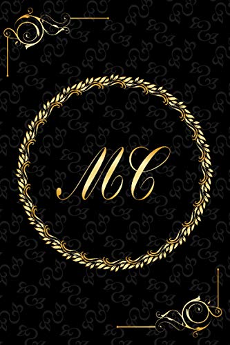 MC: Golden Monogrammed Letters, Executive Personalized Journal With Two Letters Initials, Designer Professional Cover, Perfect Unique Gift