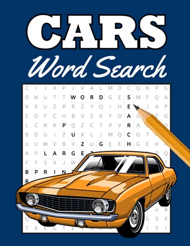 Cars Word Search : Puzzle Book for Adults, Gifts for Car Lovers, Automobile Themed Puzzle Wordsearch Large Print