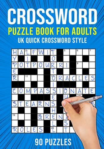 Crossword Puzzle Book for Adults : UK Quick Crossword Style 90 Puzzles