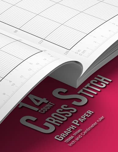 Cross Stitch Graph paper: 14 Count (126x84), Inch and Centimeter ruler, 100 pages, DIN A4 (Nomad Cross stitch graph paper collection several counts available)