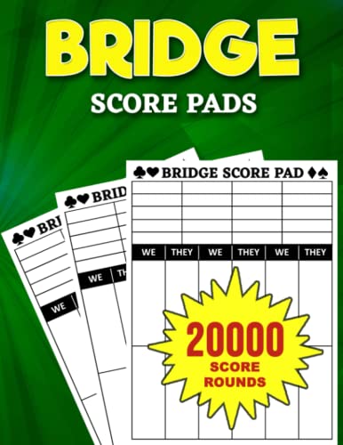 Bridge Score Pads : 888 Large Score Sheets for Scorekeeping - Bridge Score Cards Bridge Score Sheets with Size 8. 5 X 11 Inches