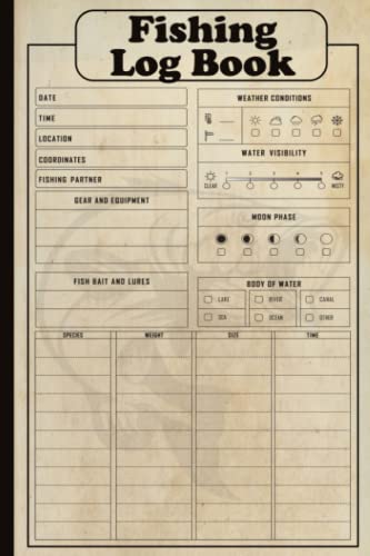 Fishing Log Book: Fishing Gifts for Men : Track Your Fishing Adventures and Statistics Fishing Accessory for the Tackle Box Christmas, Birthday Gifts for Dad, Grandad, Husband Who Are Fishing Lovers