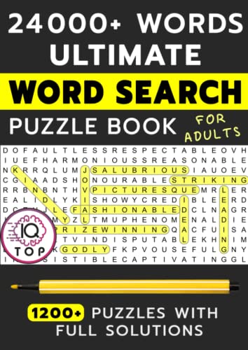 24 000+ Words Ultimate Word Search Puzzle Book for Adults: 1200+ Puzzles with Full Solutions (Adults edition)