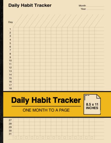 Daily Habit Tracker : Habit Tracking Notebook One Month to a Page Large