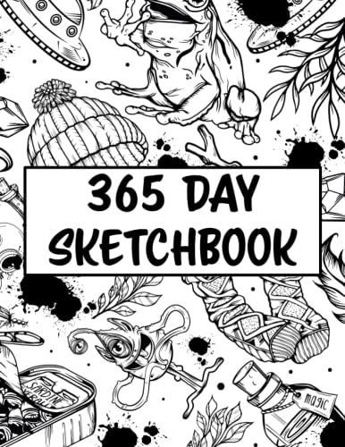 365 Day Sketchbook: Daily Sketch Book Doodle A Day with Drawing Prompt Lists Numbered Pages and Belongs To Page 8.5 x 11 inch A4 Soft Cover