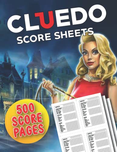 Cluedo Score Sheets: 500 Cluedo Cards Replacement Score Sheets For Family Handy Size 4 Cards Per Page | 500 Score Sheets Refills for Retro Cluedo ... Scorekeeping Notepad | Cluedo Paper Pads