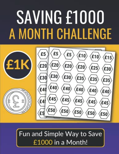 Saving £1000 a Month Challenge: Fun and Easy Way to Save £1000 a Month | 30 Days Money Saving Challenge UK Sheets