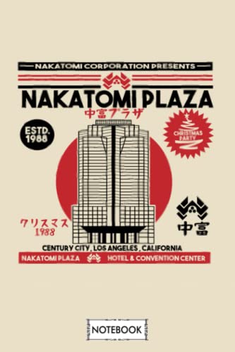 Nakatomi Plaza G75029 Notebook: Journal, Matte Finish Cover, 6x9 120 Pages, Planner, Lined College Ruled Paper, Diary