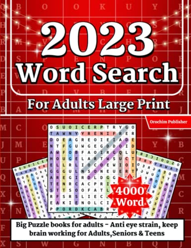 4000 Word Search for Adults Large Print (200 Themed Puzzles): Big Puzzle Books for Adults - Anti Eye Strain, Keep Brain Working for Adults,Seniors and Teens (wordsearch Book for Adults)