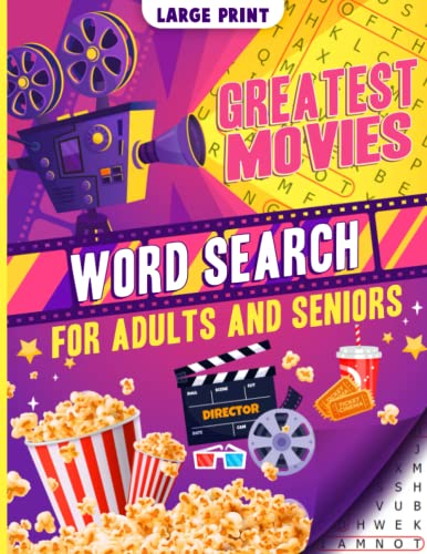 Greatest Movies Word Search Puzzle Book for Adults and Seniors in Large Print