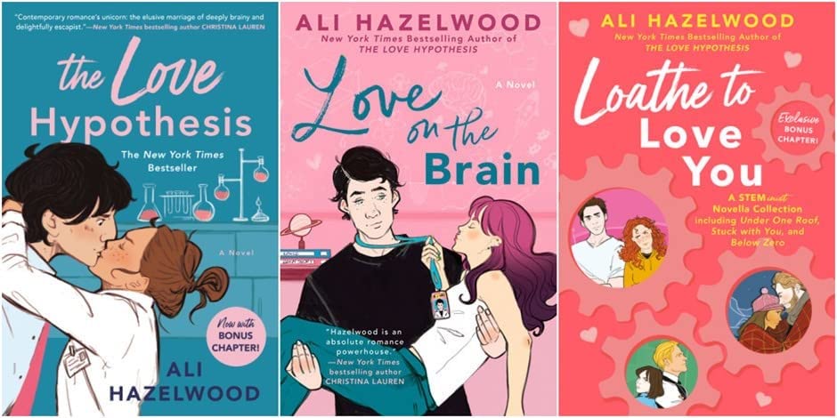Ali Hazelwood Bestselling 3 Books Set: The Love Hypothesis, Love on the Brain, Loathe to Love You