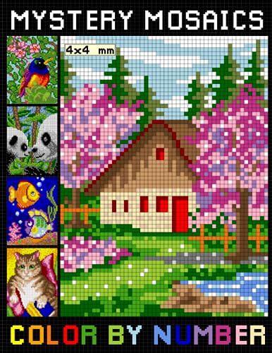 Mystery Mosaics Color by Number : Pixel Art Coloring Book for Adults Color Quest Challenges to Complete (Mosaic Color by Numbers)