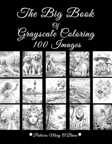 The Big Book of Grayscale Coloring: Learn the Techniques, Tips, and Skills for Grayscale Coloring with Over 100 Images of Landscapes, Animals, Country ... Beaches and More to Use as Your Canvas