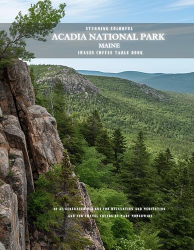 Stunning Colorful Acadia National Park Maine Images Coffee Table Book: 40 AI-Generated Designs for Relaxation and Meditation and for Travel Lovers