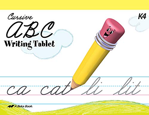 ABC Writing Tablet Cursive - Abeka K4 4 Year Old Kindergarten Cursive Penmanship Student Work Book