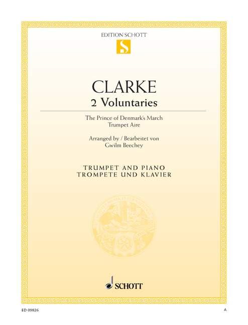 2 Voluntarys: The Prince of Denmark's March / Trumpet Aire. trumpet in Bb (C) and piano.