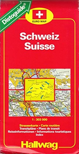 Hallwag Road Map/Distoguide: Switzerland