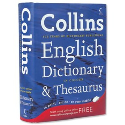 Collins Dictionary and Thesaurus with Internet-Linked Supplement Hardback Ref 9780007807826