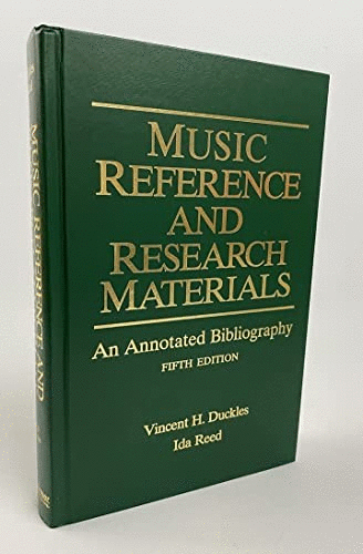 Music Reference and Research Materials : An Annotated Bibliography