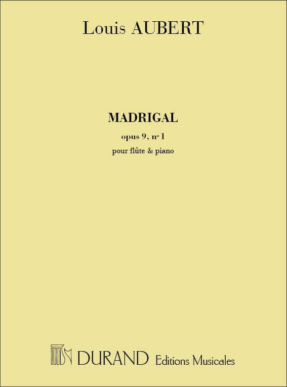 Madrigal, Opus 9 N. 1 - Pour Flute Et Piano