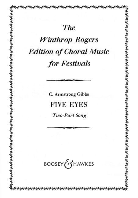 Five Eyes: Two-Part Song. high voices (SA) and piano. Partition de chœur.