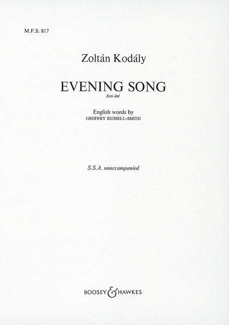 Evening Song: Esti dal. No. 817. treble choir (SSA) a cappella. Partition de chœur.