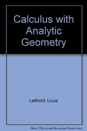 Calculus with Analytic Geometry