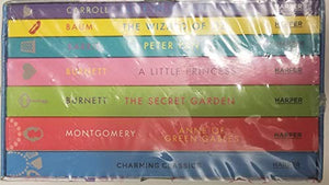 Charming Classics 6 Books Collection: Alice In Wonderland, The Wizard of Oz, A Little Princess, The Secret Garden, & Anne of Green Gables, (Includes one Bracelet with four Charms) 