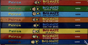Big Nate 8-Book Box Set by Lincoln Peirce Novels Comics + Double-Sided Bookmark 