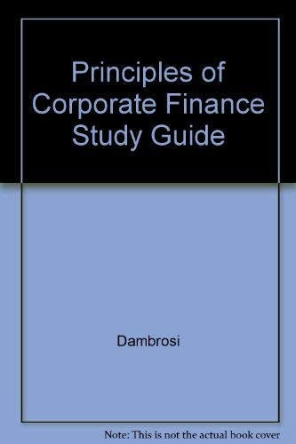 Principles of Corporate Finance Study Guide