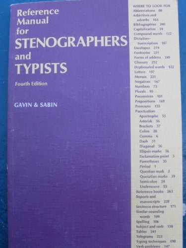 Reference Manual for Stenographers and Typists