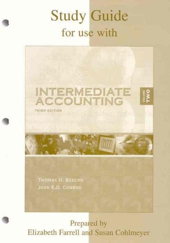 Study Guide for use with Intermediate Accounting Volume