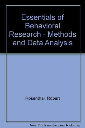 Essentials of Behavioural Research