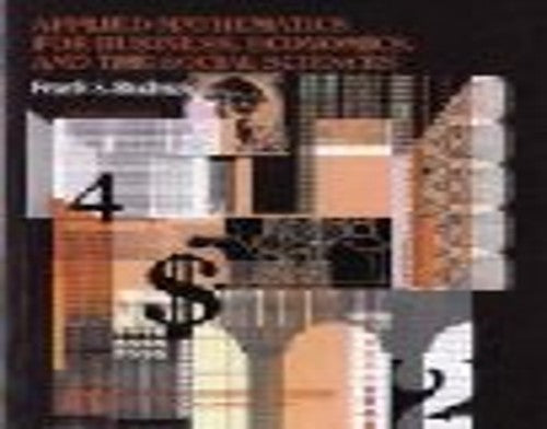 Applied Mathematics for Business, Economics and the Social Sciences