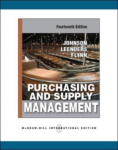 Purchasing and Supply Management (Int'l Ed)