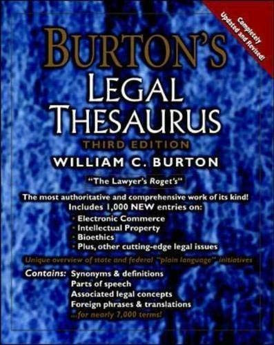 Burton's Legal Thesaurus, 3rd Edition