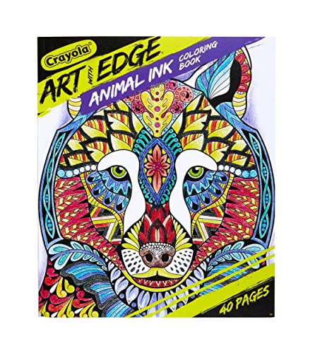 Crayola Art With Edge Jungle Animal Coloring Pages (40pgs), Cute Animals, Mandala Designs, Teen and Adult Coloring Books