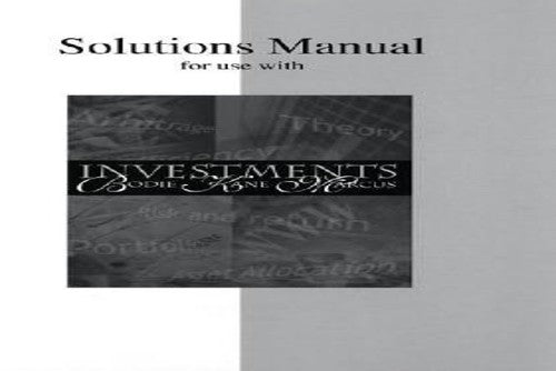 Solutions Manual for Investments