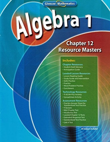 Glencoe Algebra 1 2008 Chapter 12 Resource Masters