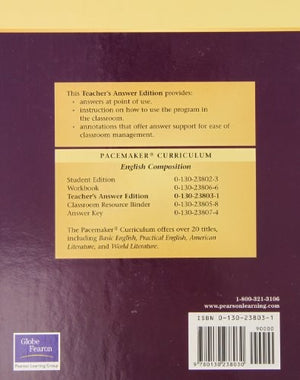 Pacemaker English Composition Teacher's Edition 2002c