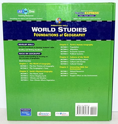 Prentice Hall World Studies: Foundations of Geography, Teacher's Edition