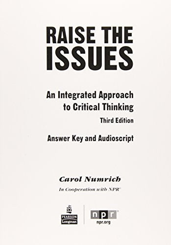 Raise the Issues, An Integrated Approach to Critical Thinking Answer Key