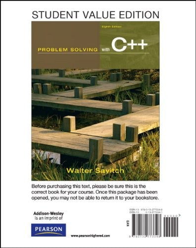 Student Value Edition for Problem Solving with C++