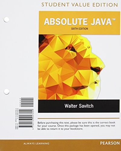 Absolute Java, Student Value Edition Plus Mylab Programming with Pearson Etext -- Access Card Package