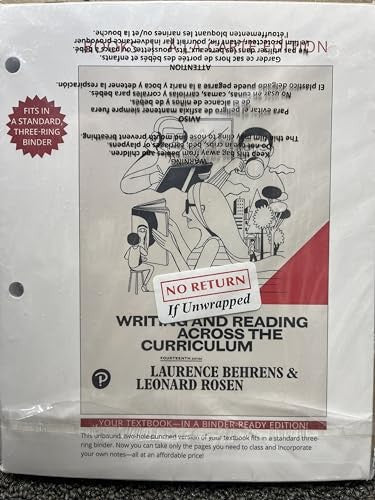 Writing and Reading Across the Curriculum -- Loose-Leaf Edition