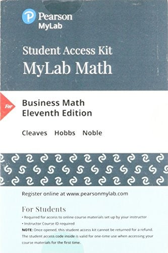 Mylab Math with Pearson Etext -- 24 Month Standalone Access Card -- For Business Math