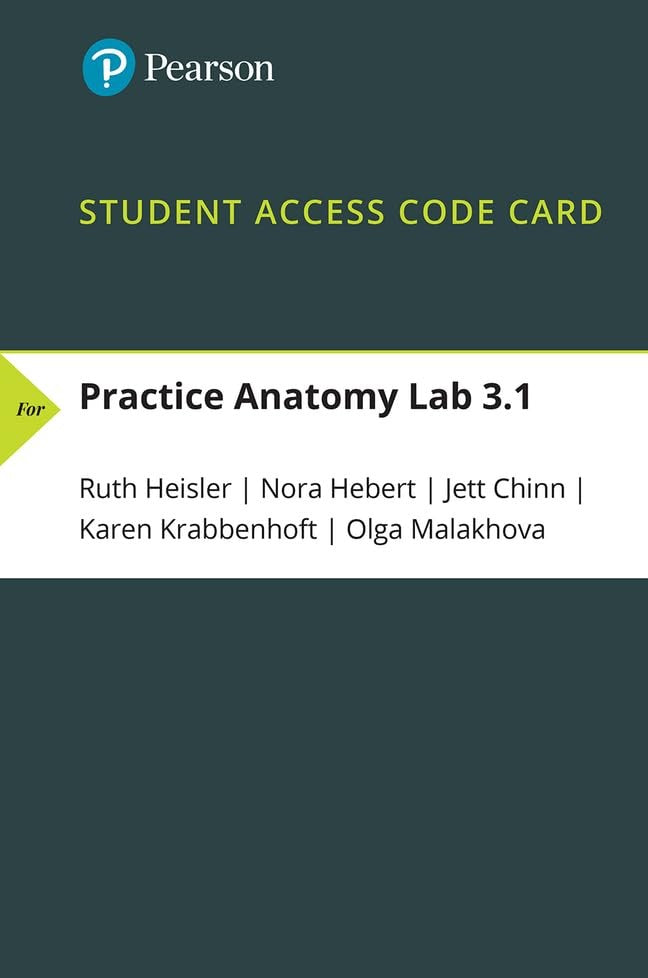Practice Anatomy Lab 3.1 Lab Guide -- Website Access Code Card