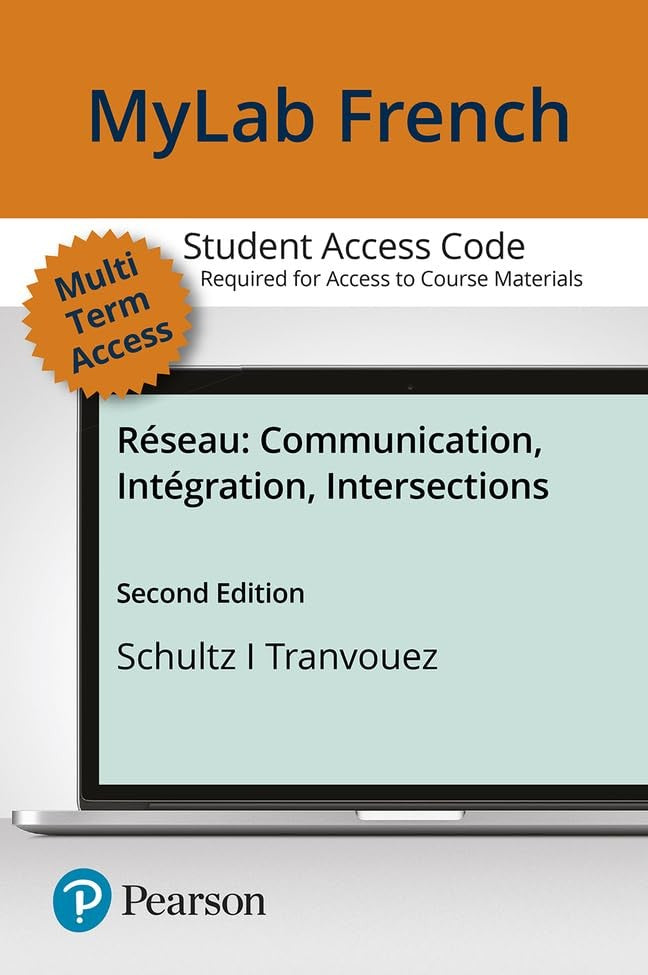 Mylab French with Pearson Etext -- Access Card -- For 2020 Release-- For Reseau